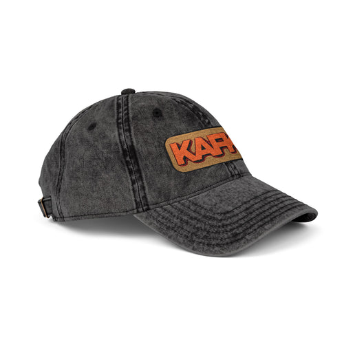 Vintage Embroidered Kafka Baseball Cap — Distressed Grey Retro Hat