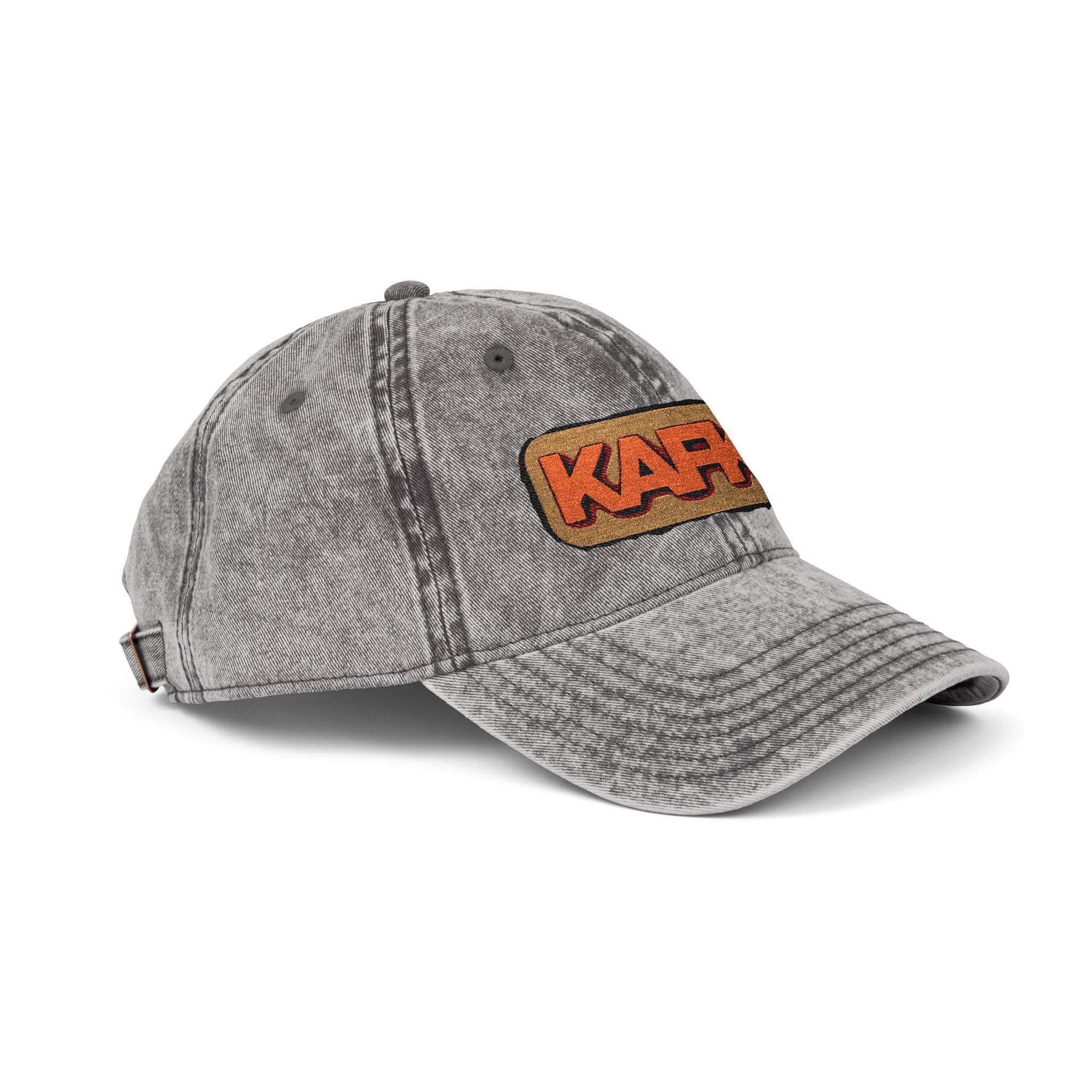 Vintage Embroidered Kafka Baseball Cap — Distressed Grey Retro Hat