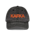 Vintage Embroidered Kafka Baseball Cap — Distressed Grey Retro Hat