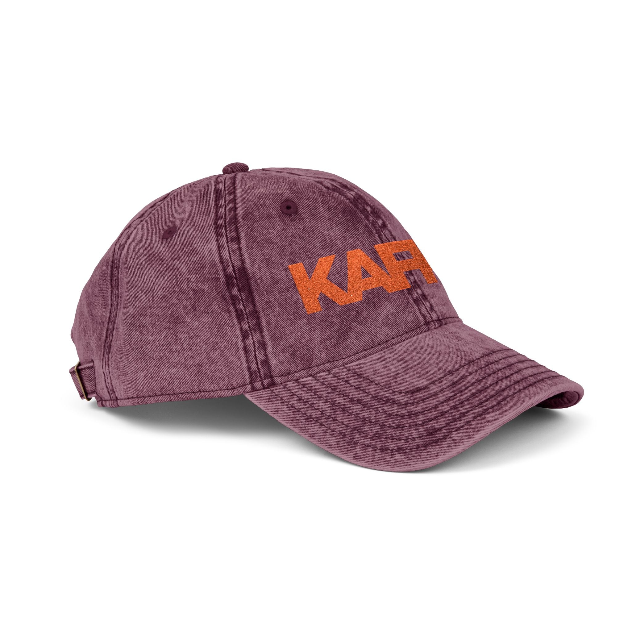 Vintage Embroidered Kafka Baseball Cap — Distressed Grey Retro Hat